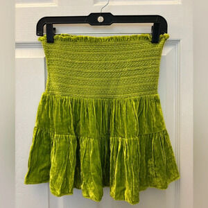 La Plage silk Smocked Skirt